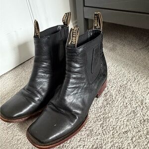 Men's Los Altos Nubuck Leather Ankle Boots Pull On Square Toe Size 8.5 Standard